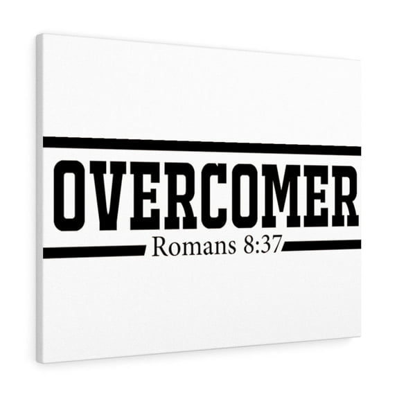 Scripture Walls Overcomer Romans 8:37 Bible Verse Canvas Christian Wall Art Ready to Hang Unframed