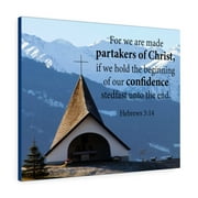 Scripture Walls Partakers of Christ Hebrews 3:14 Bible Verse Canvas Christian Wall Art Ready to Hang Unframed
