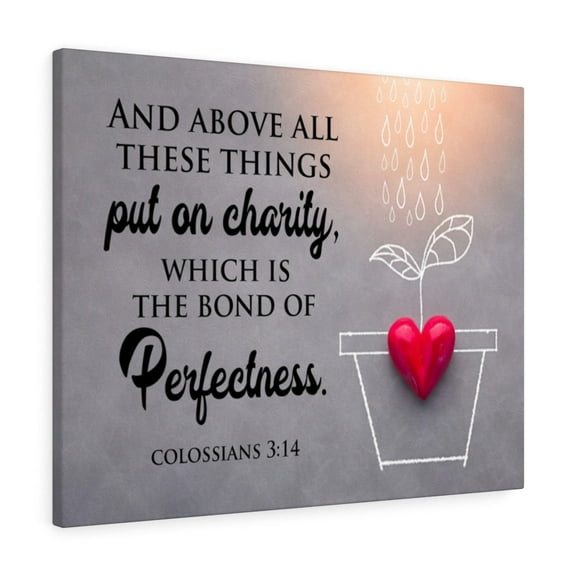 Scripture Walls  Perfectness Colossians 3:14 Scripture Bible Verse Canvas Christian Wall Art Ready to Hang Unframed