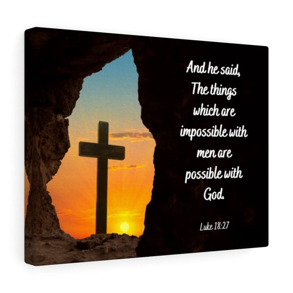 Scripture Walls Possible With God Luke 18:27 Bible Verse Canvas Christian Wall Art Ready to Hang Unframed
