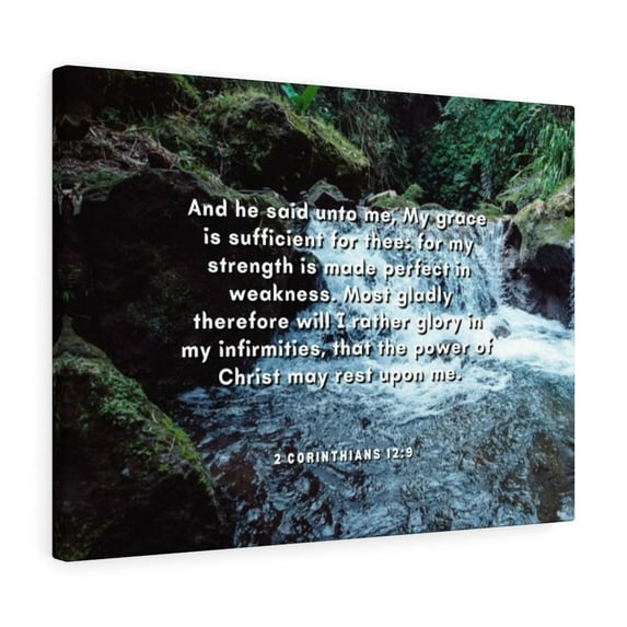 Scripture Walls Power Of Christ 2 Corinthians 12:9 Bible Verse Canvas Christian Wall Art Ready to Hang Unframed