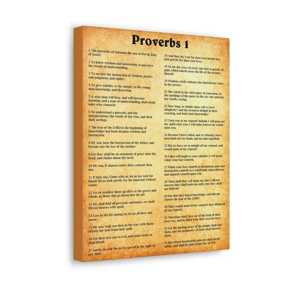 Scripture Walls Proverbs 1 Chapter Gold Bible Canvas Christian Wall Art Ready to Hang Unframed