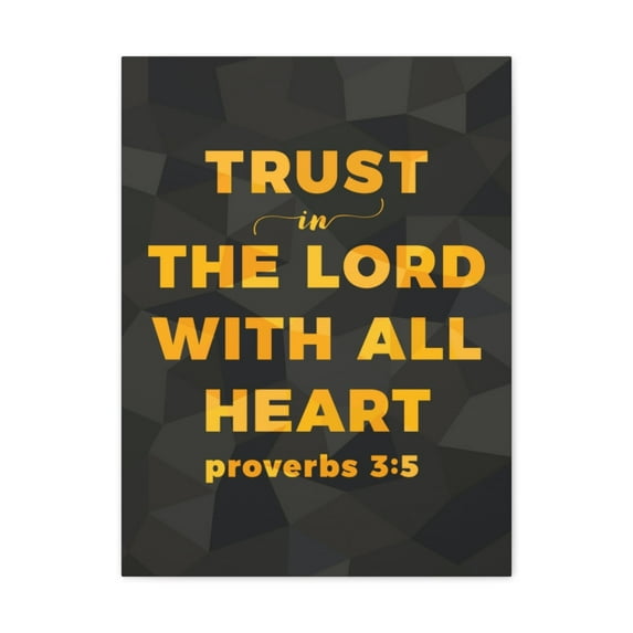Scripture Walls Proverbs 3:5 With All Heart Bible Verse Canvas Christian Wall Art Ready to Hang Unframed