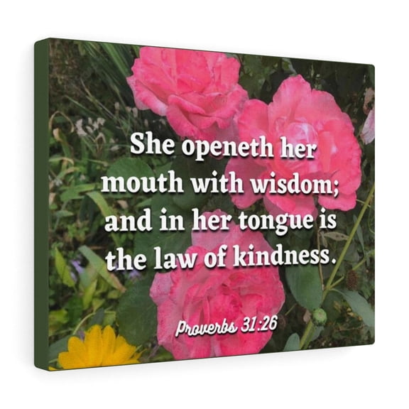 Scripture Walls Proverbs 31:26 Her Mouth With Wisdom Bible Verse Canvas Christian Wall Art Ready to Hang Unframed
