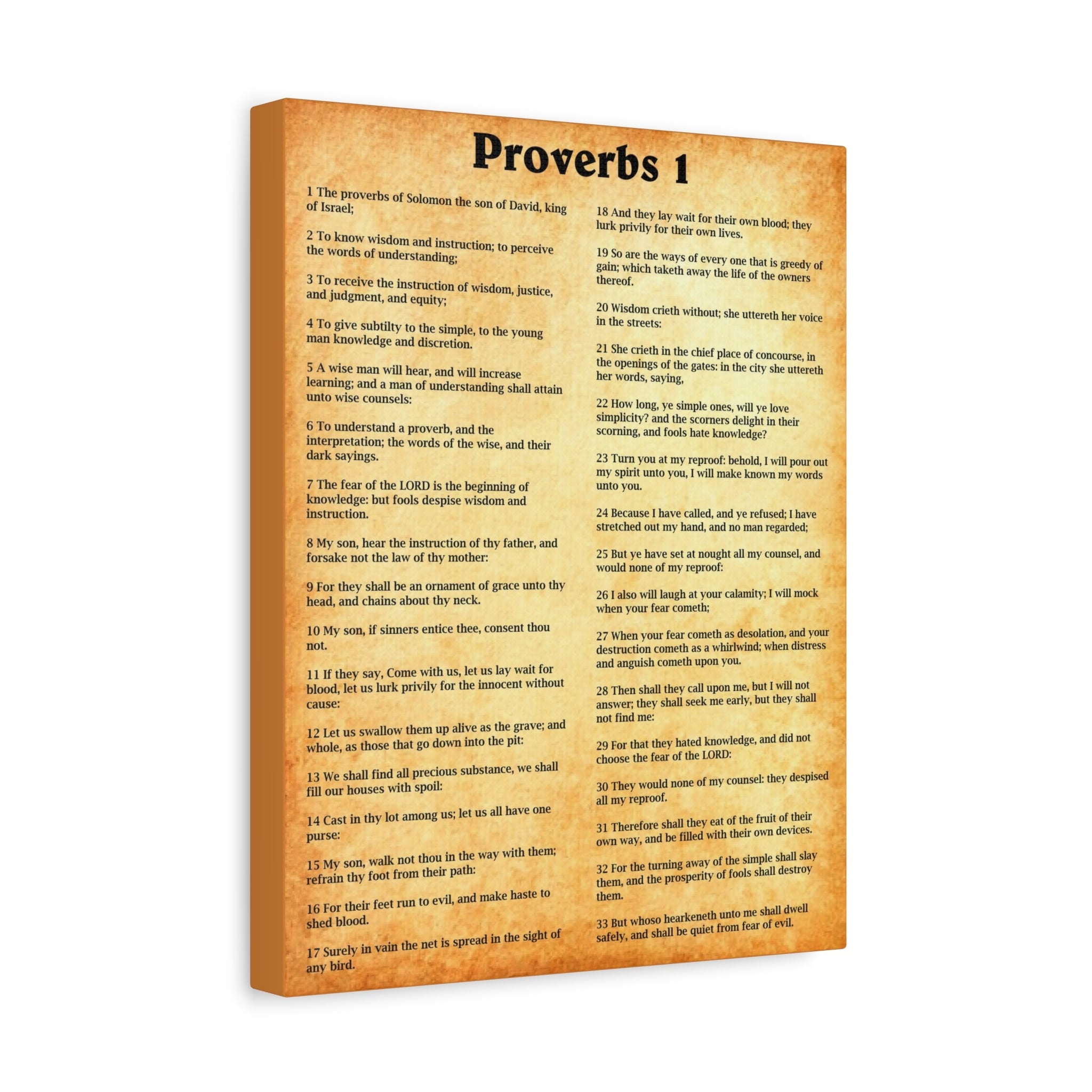 Proverbs Chapter One Scripture Walls Proverbs Chapter 1 Gold Bible Canvas Christian Wall Art ...
