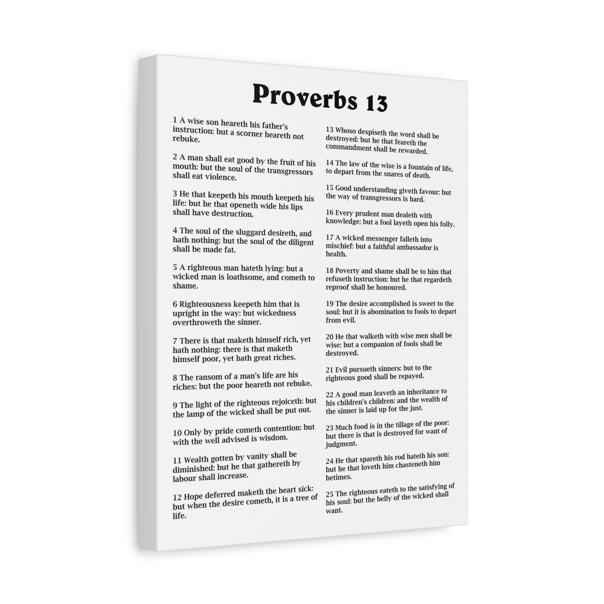 Scripture Walls Proverbs Chapter 13 White Bible Canvas Christian Wall ...