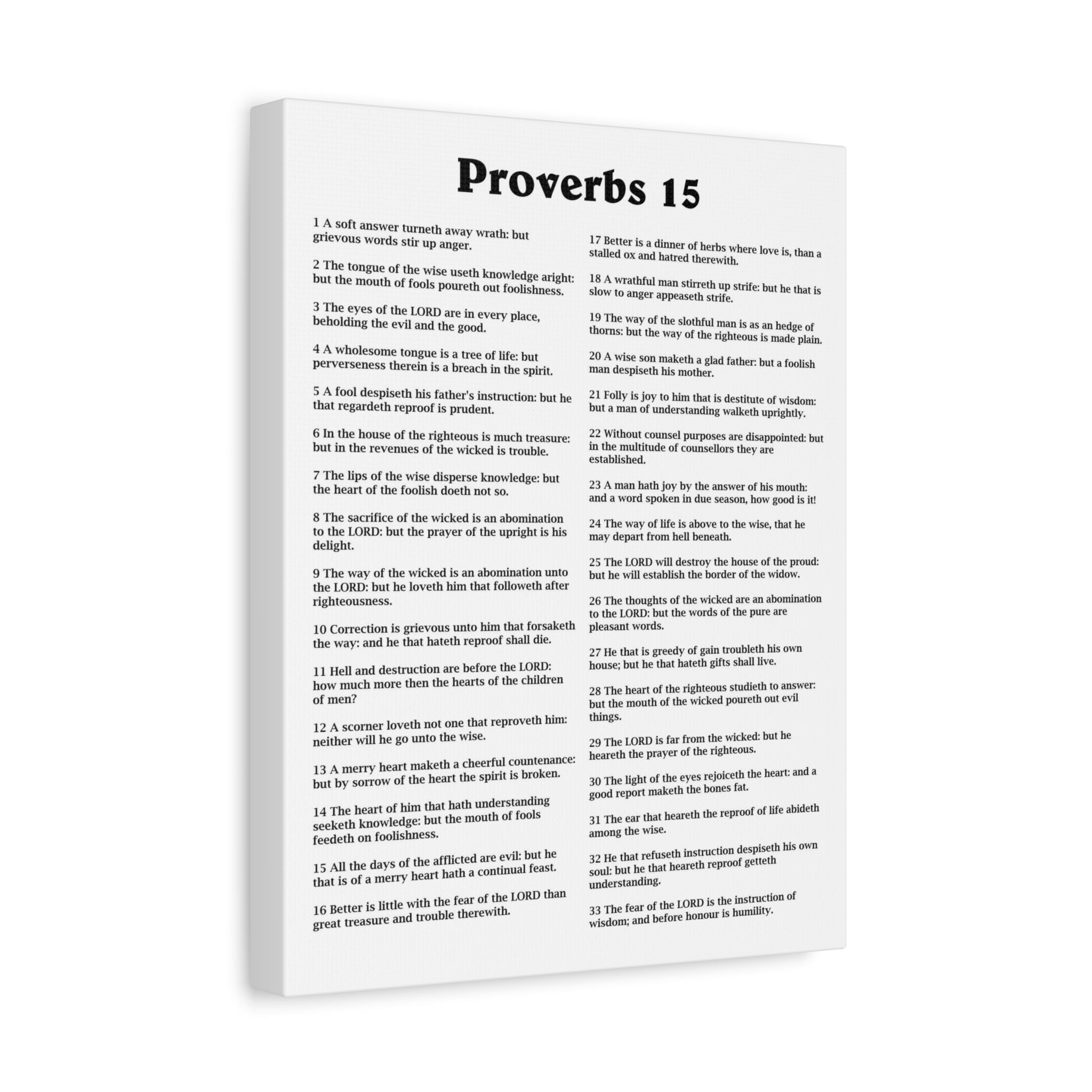 Scripture Walls Proverbs Chapter 15 White Bible Canvas Christian Wall ...