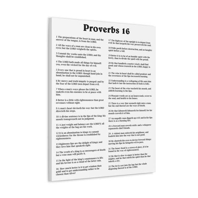 Scripture Walls Proverbs Chapter 16 White Bible Canvas Christian Wall Scripture walls proverbs chapter 16 white bible canvas christian wall