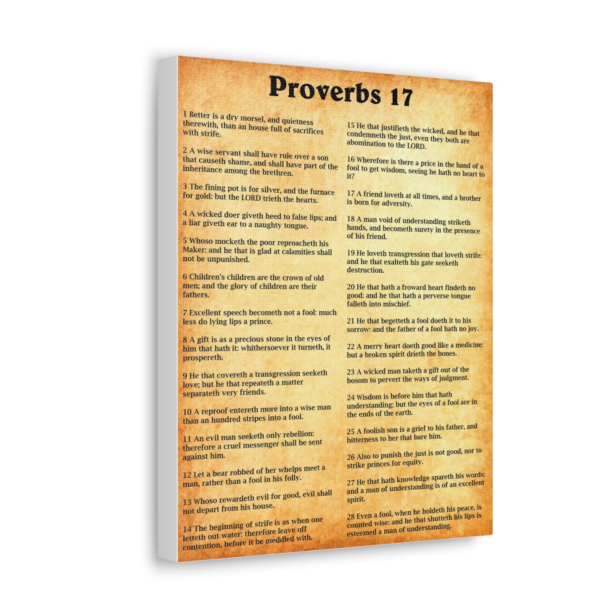 Scripture walls proverbs chapter 17 gold bible canvas christian wall