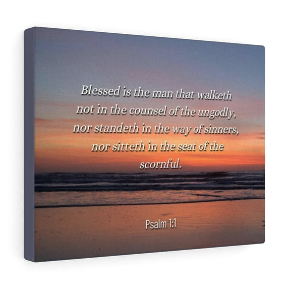 Scripture Walls Psalm 1:1 Blessed Sky Bible Verse Canvas Christian Wall Art Ready to Hang Unframed