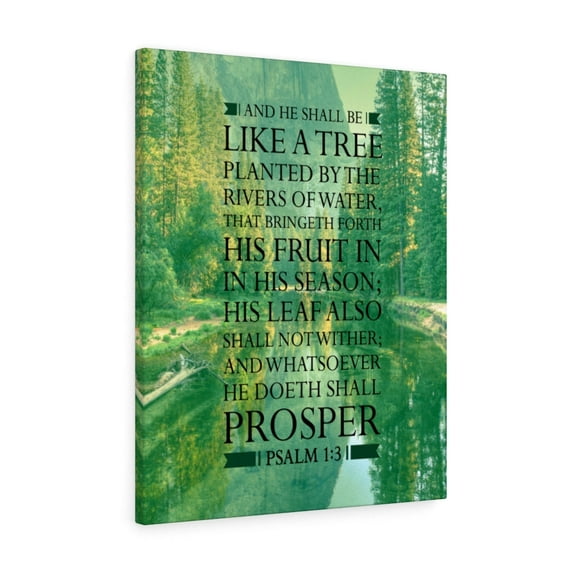 Scripture Walls Psalm 1:3 Like a Tree Bible Verse Canvas Christian Wall Art Ready to Hang Unframed