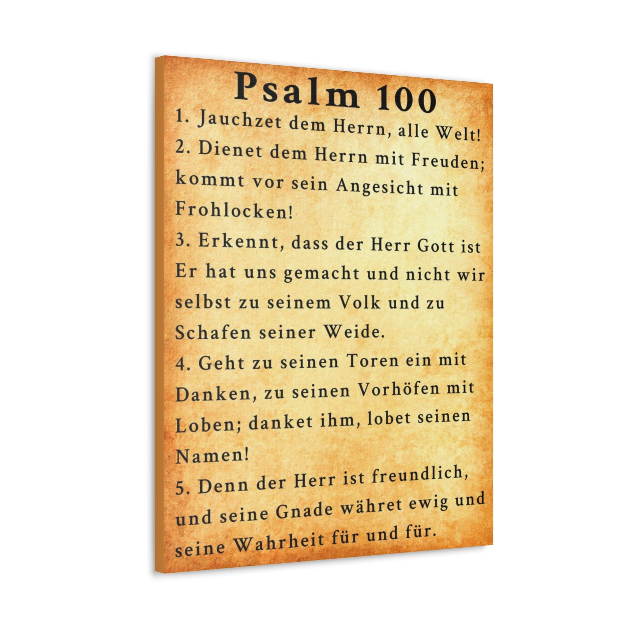 Scripture Walls Psalm 100 German Gold Bible Verse Canvas Christian Wall ...