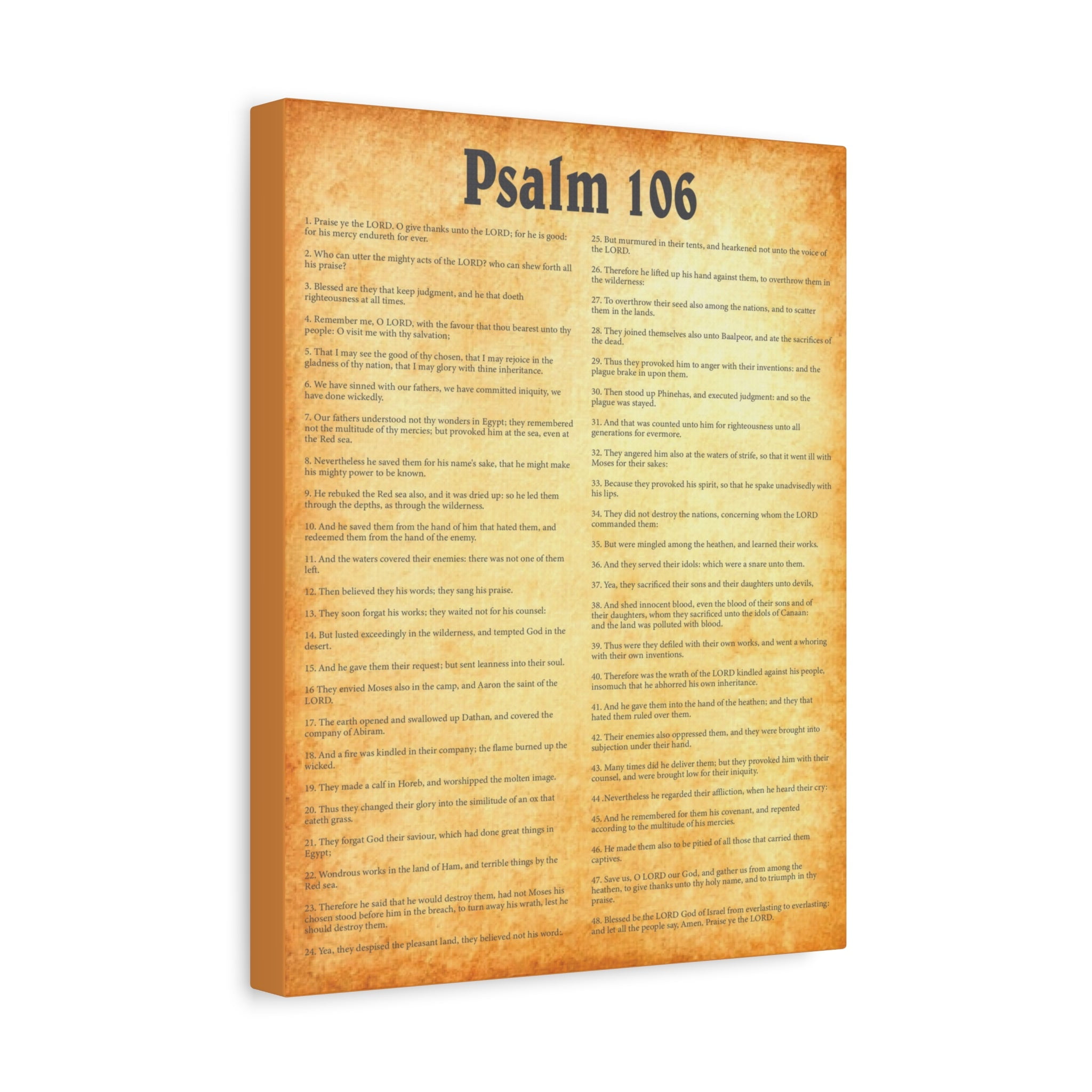 Scripture Walls Psalm 106 Gold Bible Chapter Canvas Christian Wall Art ...