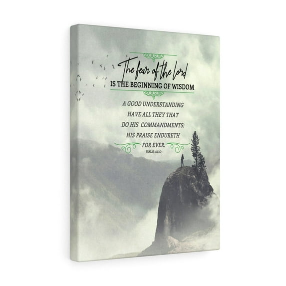Scripture Walls Psalm 111:10 The Fear of The Lord Bible Verse Canvas Christian Wall Art Ready to Hang Unframed