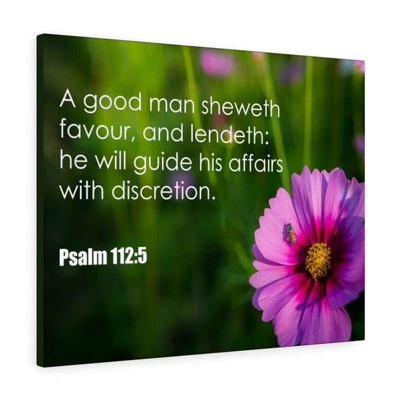 Scripture Walls Psalm 112:5 Good Man Bible Verse Canvas Christian Wall Art Ready to Hang Unframed