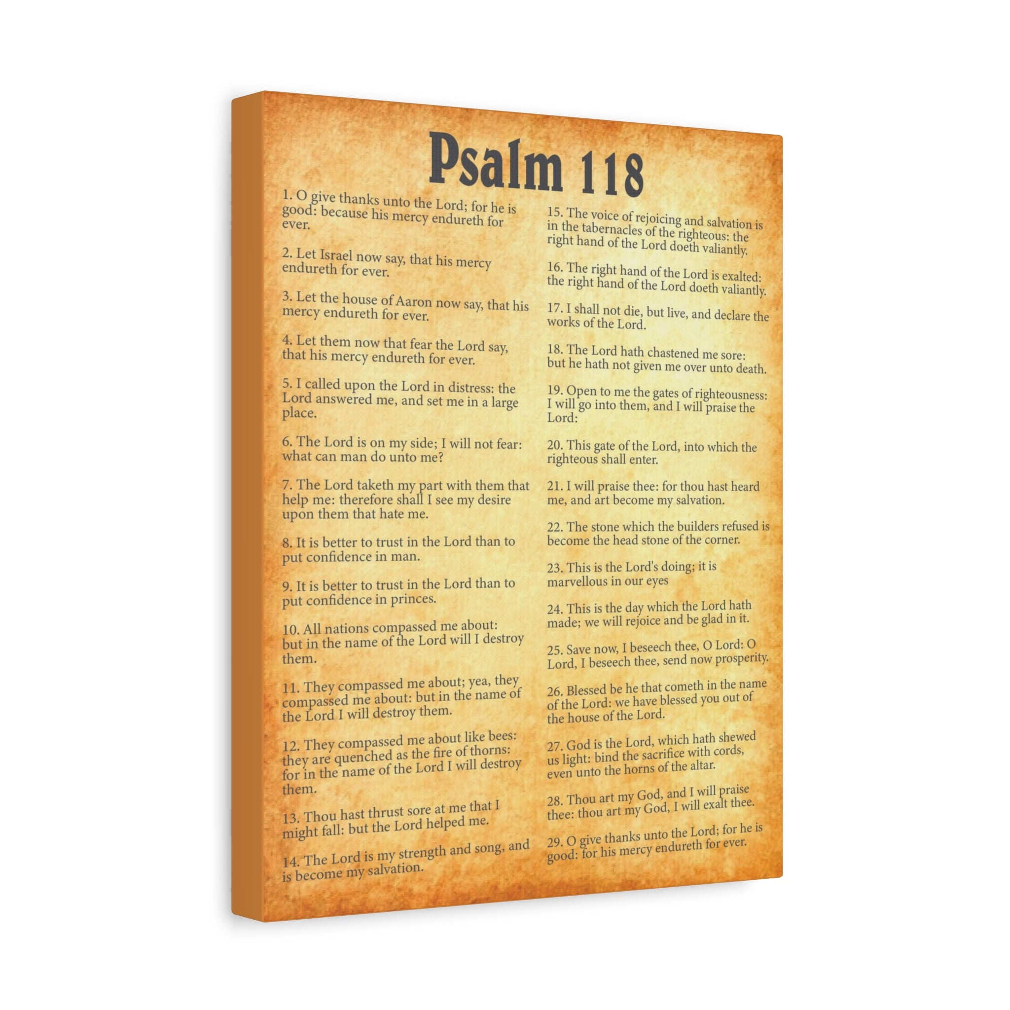 Scripture Walls Psalm 118 Gold Bible Chapter Canvas Christian Wall Art ...