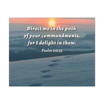 Scripture Walls Psalm 119:35 Direct Me In The Path Bible Verse Canvas Christian Wall Art Ready to Hang Unframed
