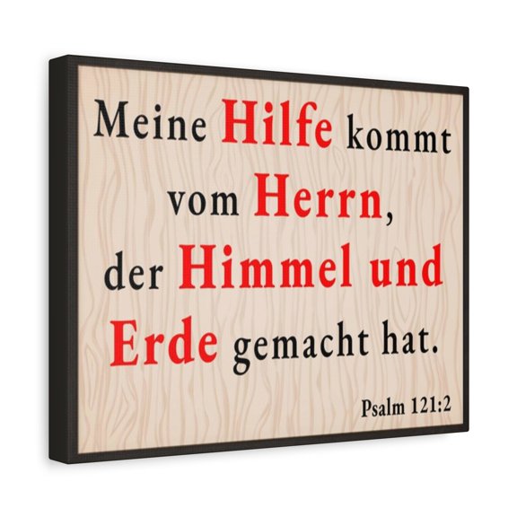 Scripture Walls Psalm 121:2 Help From God German Bible Verse Canvas Christian Wall Art Ready to Hang Unframed