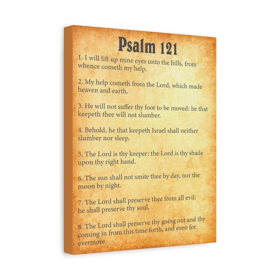Scripture Walls Psalm 121 Gold Bible Chapter Canvas Christian Wall Art Ready to Hang
