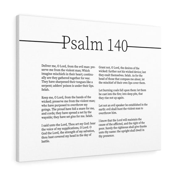 Scripture Walls Psalm 140 Deliverance From Evil Men Bible Verse Canvas Christian Wall Art Ready to Hang Unframed