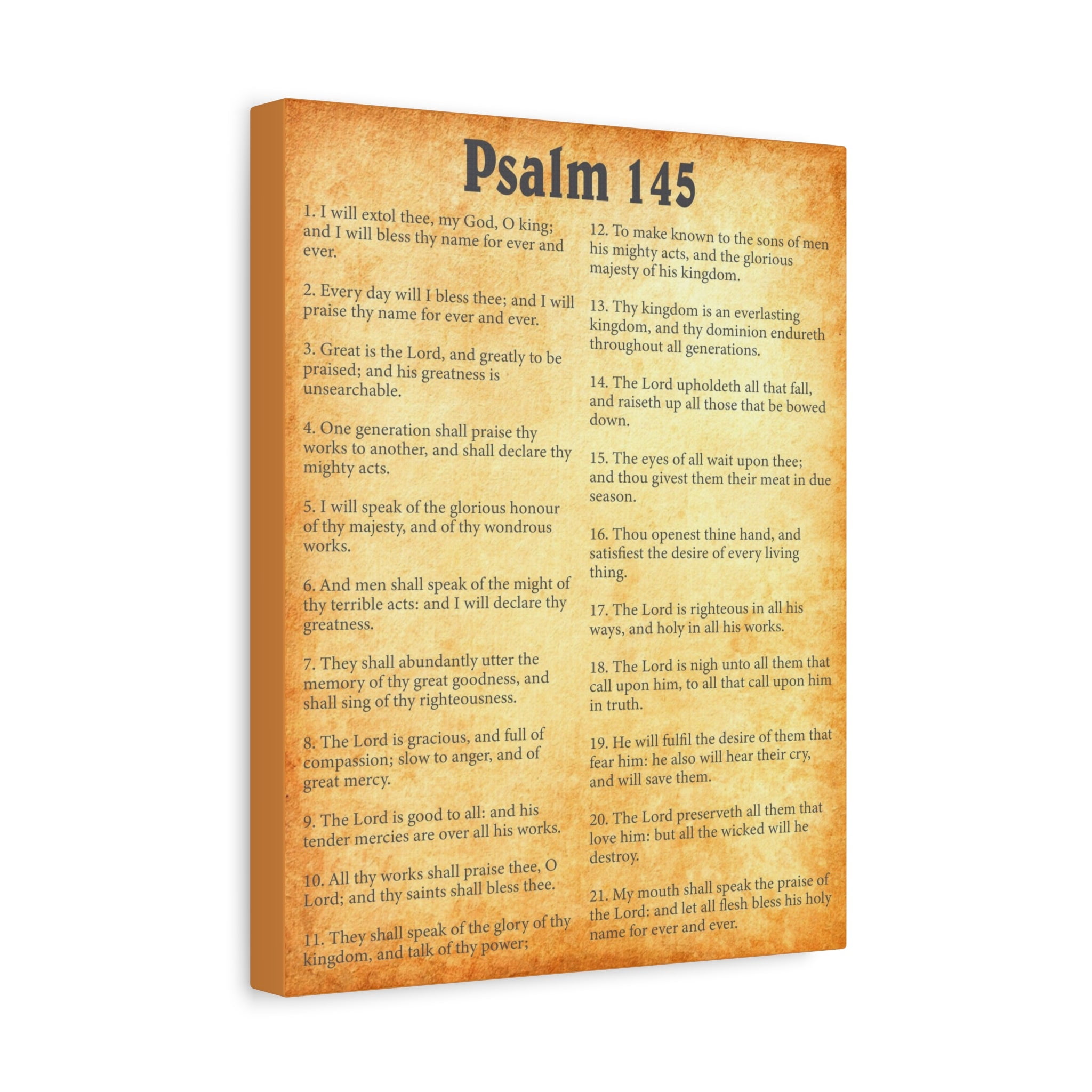 Scripture Walls Psalm 145 Gold Bible Chapter Canvas Christian Wall Art ...