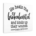 thumbnail image 1 of Scripture Walls Psalm 147:3 Heals The Brokenhearted Bible Verse Canvas Christian Wall Art Ready to Hang Unframed, 1 of 12