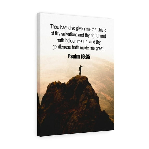 Scripture Walls Psalm 18:35 Shield of Thy Salvation Christian Wall Art Print Ready to Hang Unframed