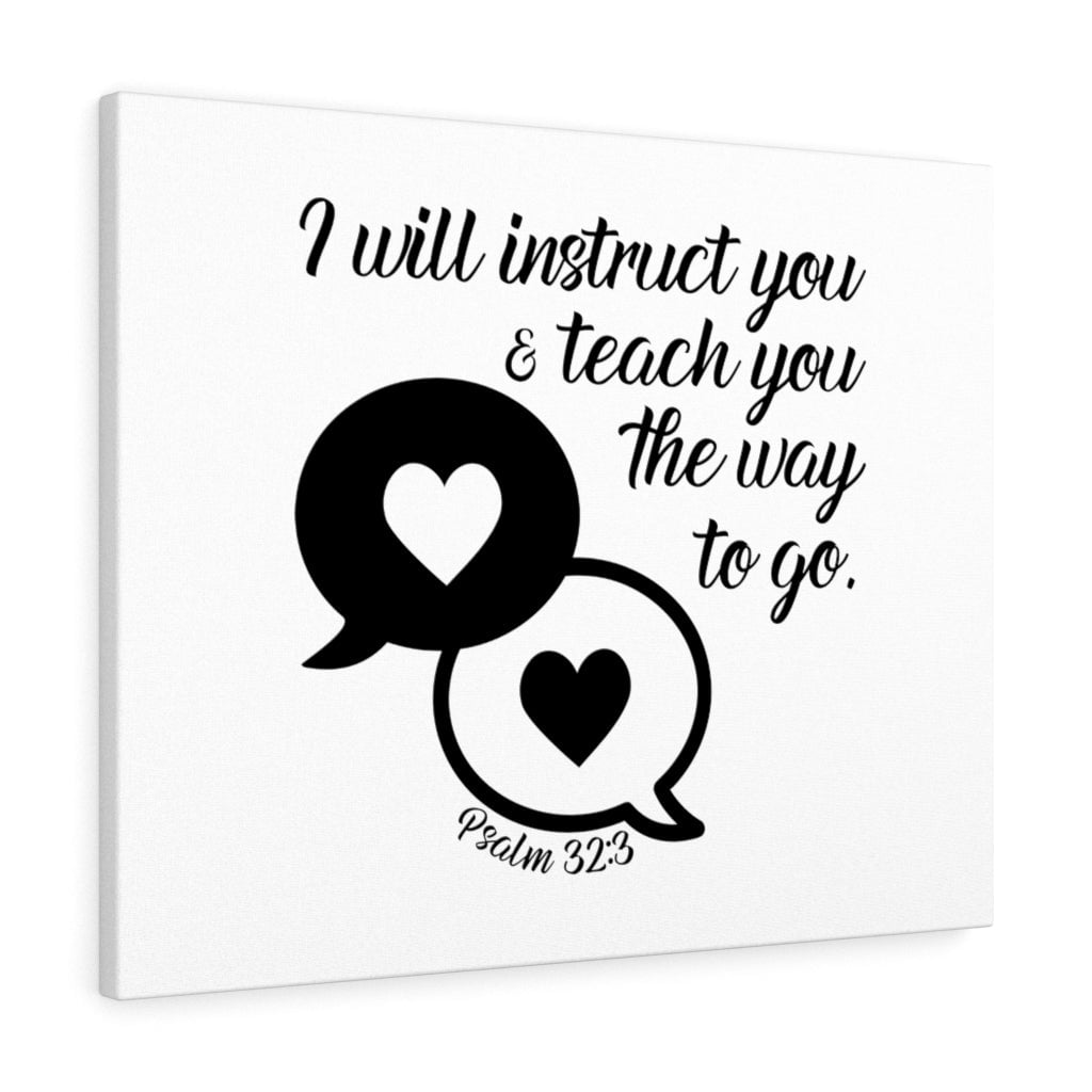 Instruct You Scripture Walls Psalm 32:3 Instruct You Bible Verse Canvas Christian ...