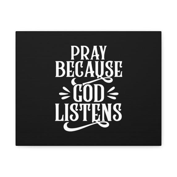 Scripture Walls Psalm 34:17 God Listens Black Christian Wall Art Bible Verse Print Ready to Hang Unframed