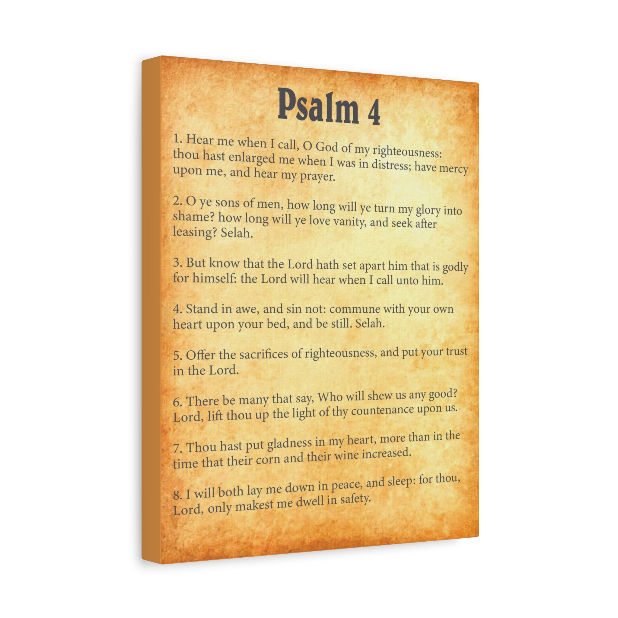 Scripture Walls Psalm 4 Gold Bible Chapter Canvas Christian Wall Art ...
