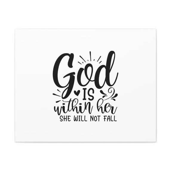 Scripture Walls Psalm 46:5 She Will Not Fall Heart Bible Verse Canvas Christian Wall Art Ready to Hang Unframed