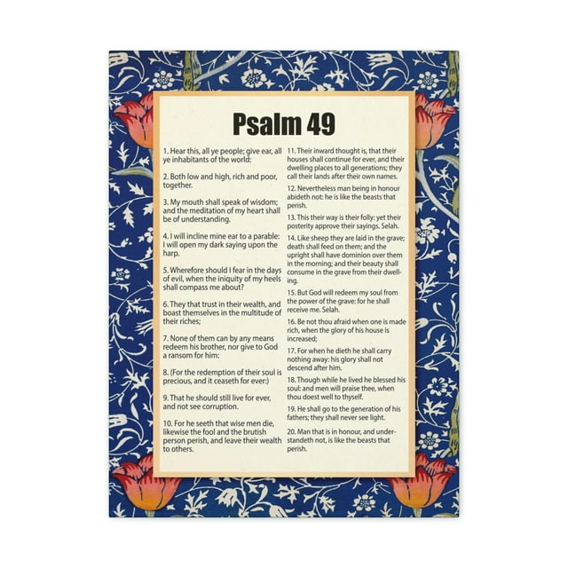 Scripture Walls Psalm 49:17 Riches Will Not Last Bible Verse Canvas Christian Wall Art Ready to Hang Unframed