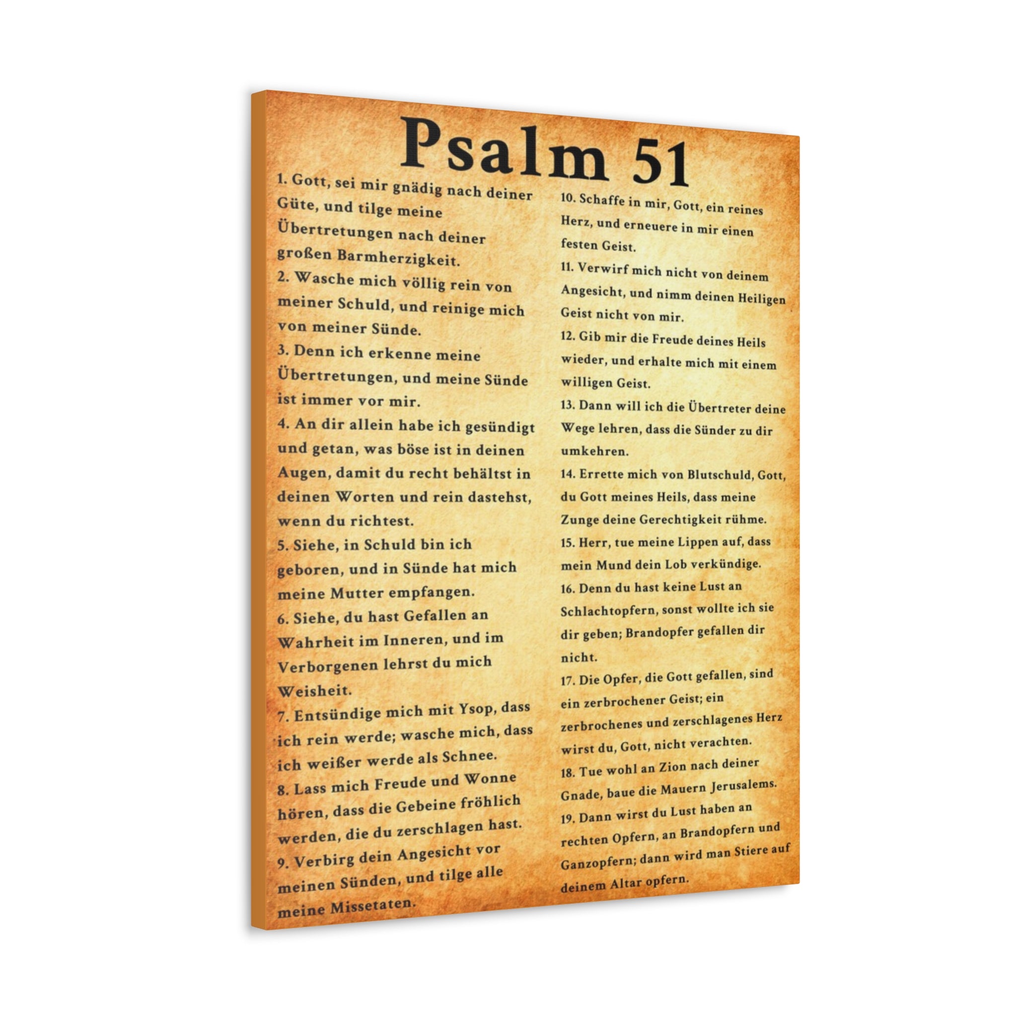 Scripture Walls Psalm 51 German Gold Bible Chapter Canvas Christian ...
