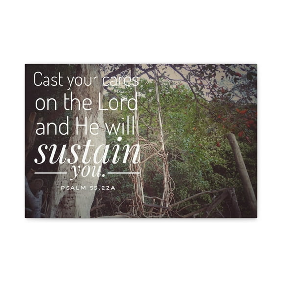 Scripture Walls Psalm 55:22 He Will Sustain You Bible Verse Canvas Christian Wall Art Ready to Hang