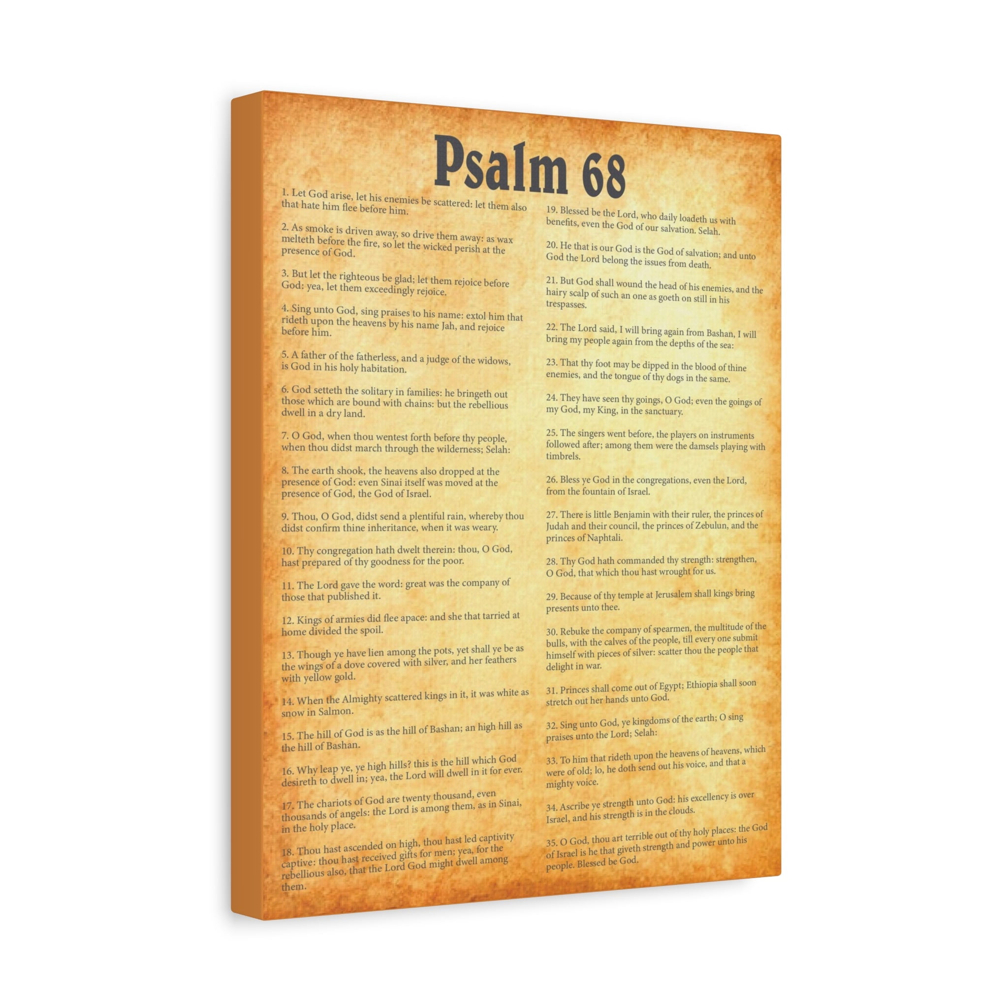 Scripture Walls Psalm 68 Gold Bible Chapter Canvas Christian Wall Art ...