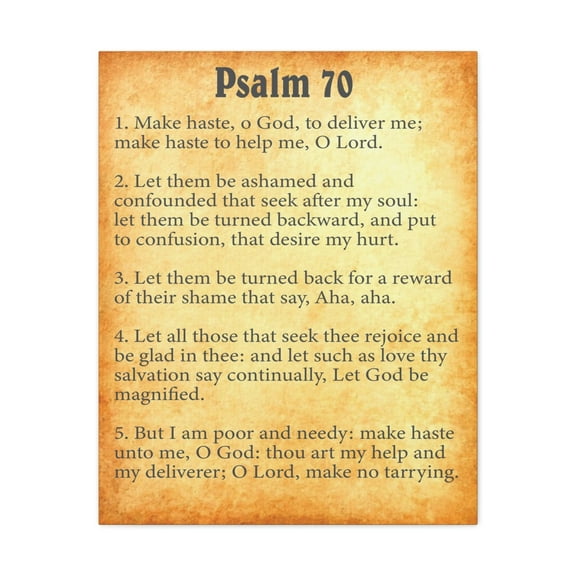 Scripture Walls Psalm 70 Chapter Gold Bible Canvas Christian Wall Art Ready to Hang Unframed