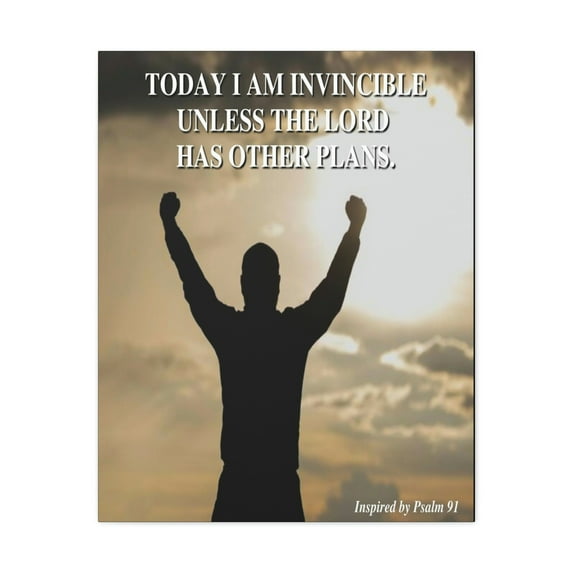 Scripture Walls Psalm 91 Today I Am Invincible Bible Verse Canvas Christian Wall Art Ready to Hang Unframed