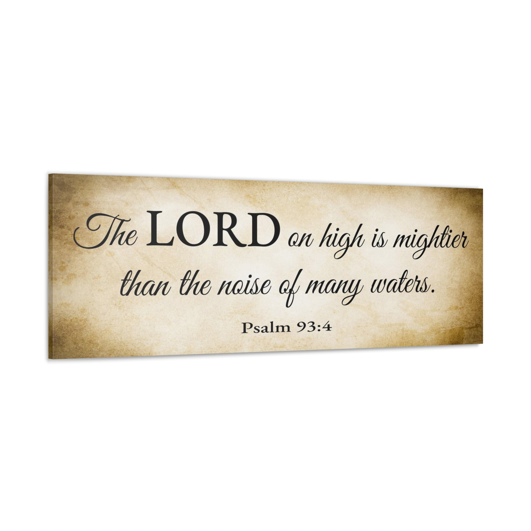 Scripture In Gold Lettering Psalm 93:4 Gold Bible Verse Canvas Christian Wall Art Ready to Hang ...