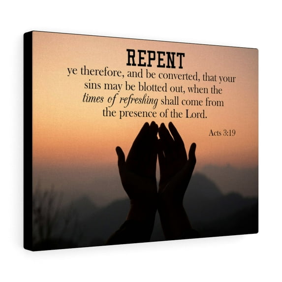 Scripture Walls Repent Acts 3:19 Wall Art Christian Home Decor Unframed