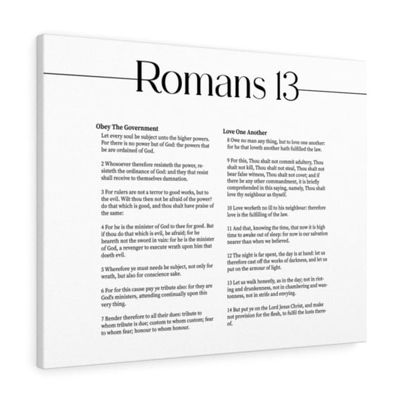Scripture Walls Romans Chapter 13 White Bible Canvas Christian Wall Art Ready to Hang Unframed