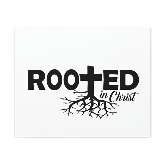 Scripture Walls John 15:5 Rooted In Christ Bible Verse Canvas Christian Wall Art Ready to Hang Unframed