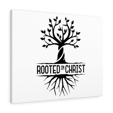 Scripture Walls Rooted In Christ Tree Bible Verse Canvas Christian Wall Art Ready to Hang Unframed