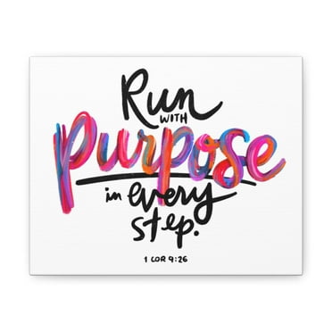 Scripture Walls  Run With Purpose 1 Corinthians 9:26 Bible Verse Canvas Christian Wall Art Ready to Hang Unframed