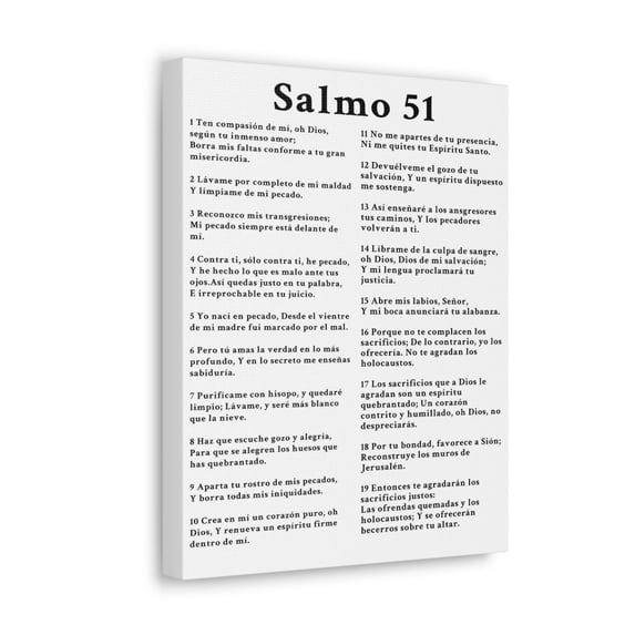 Scripture Walls Salmo 51 Chapter White Christian Wall Art Print Ready to Hang Unframed