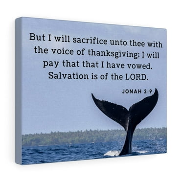 Scripture Walls  Salvation Jonah 2:9 Bible Verse Canvas Christian Wall Art Ready to Hang Unframed