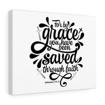 Scripture Walls  Saved By Grace Cross Ephesians 2:8-9 Bible Verse Canvas Christian Wall Art Ready to Hang Unframed