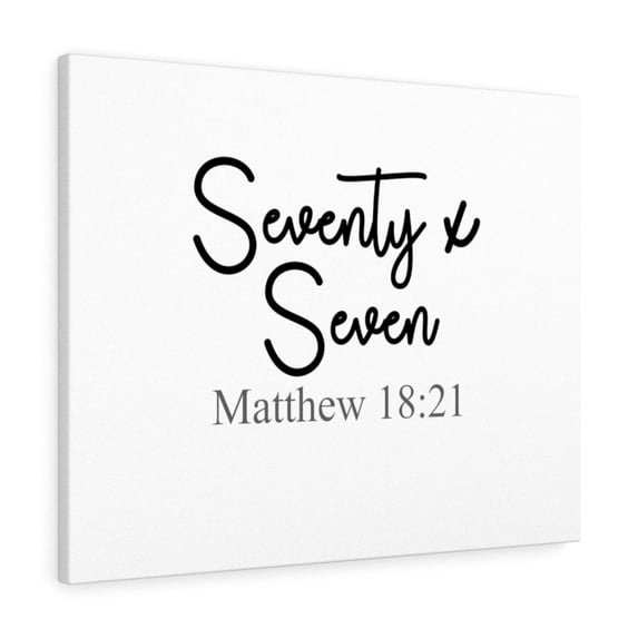 Scripture Walls Seventy Seven Matthew 18:21 Bible Verse Canvas ...