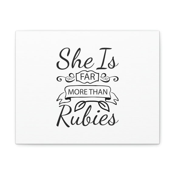 Scripture Walls She Is Far More Than Rubies Proverbs 3:15 Leaves Christian Wall Art Bible Verse Print Ready to Hang Unframed