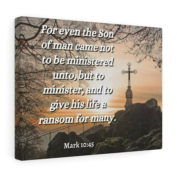 Scripture Walls  Son Of Man Mark 10:45 Bible Verse Canvas Christian Wall Art Ready to Hang Unframed