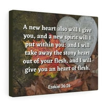Scripture Walls  Stony Heart Ezekiel 36:26 Bible Verse Canvas Christian Wall Art Ready to Hang Unframed